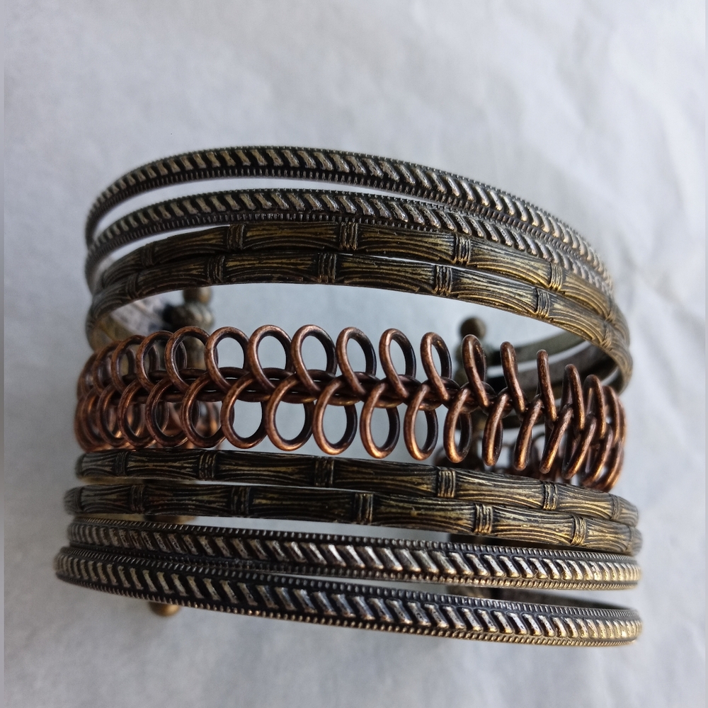 Multi Strand Cuff Bracelet Silver - image 2